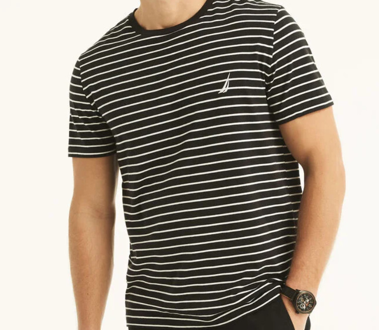 NWT Nautica Men's Short Sleeve Tee Striped Crew Neck T-Shirt gallery