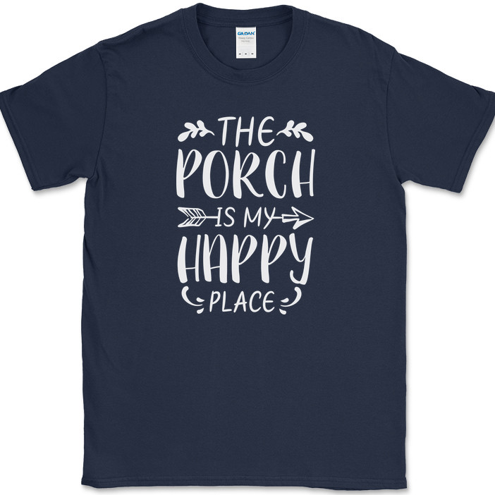The Porch Is My Happy Place T-Shirt Funny Outdoor Swing Relax Gift Tee gallery