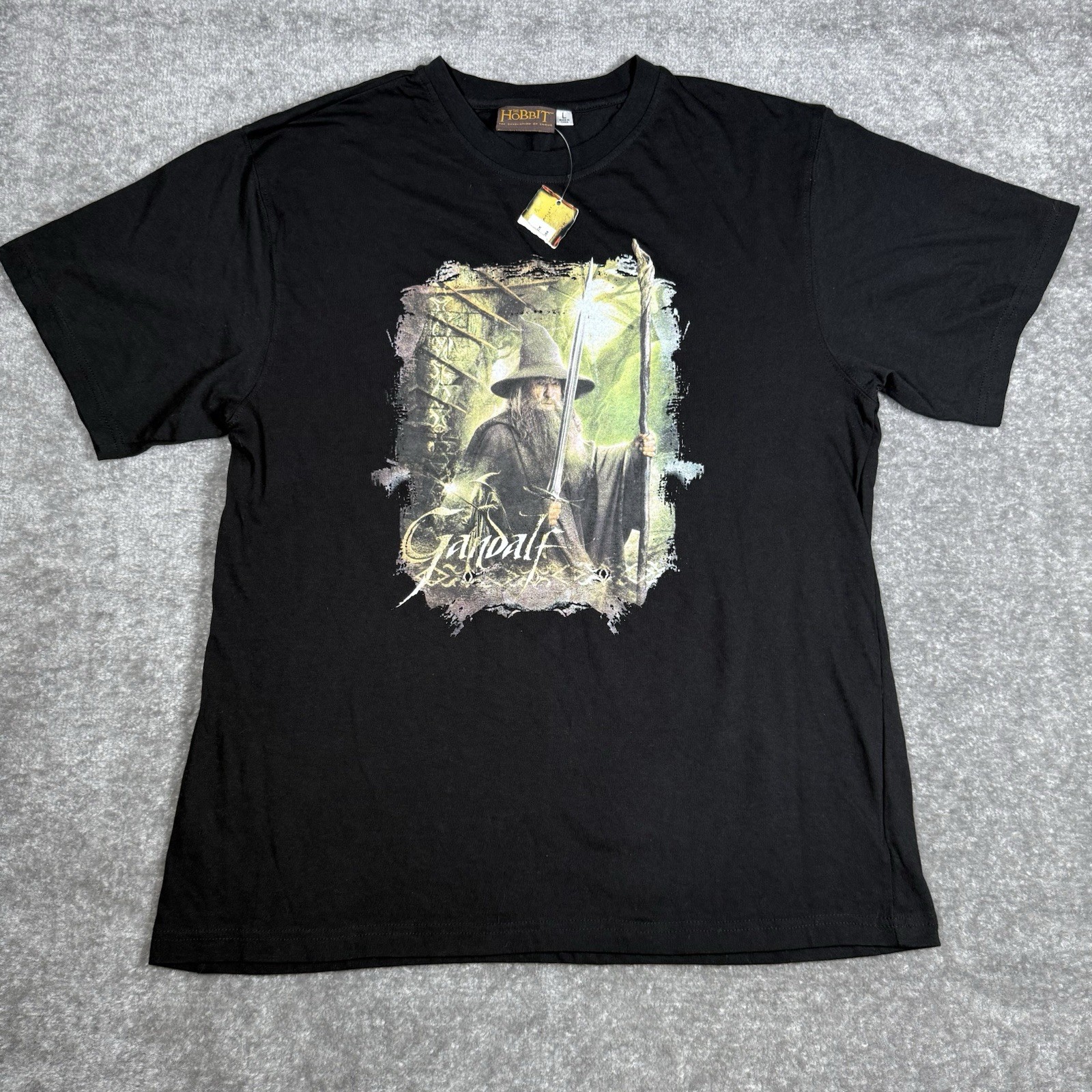 NWT Hobbit T-Shirt Men’s Large Black Gandalf Short Sleeve Crew Neck