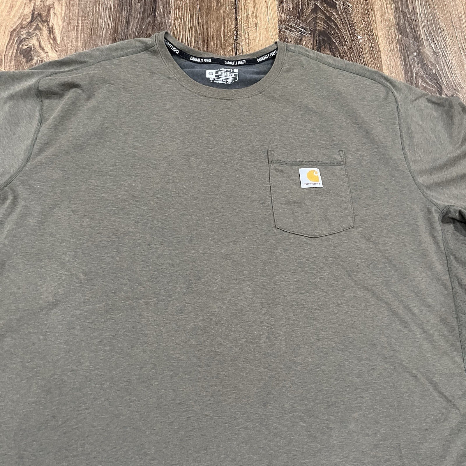 Carhartt Force Pocket T-Shirt Mens 4XL Olive Green Army Relaxed Fit TK6652-M gallery