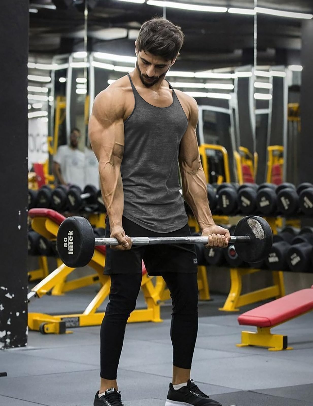 Muscle Cmdr Men's 3 Pack Stringer Tank Tops Bodybuilding Y-Back Gym Fitness W... gallery