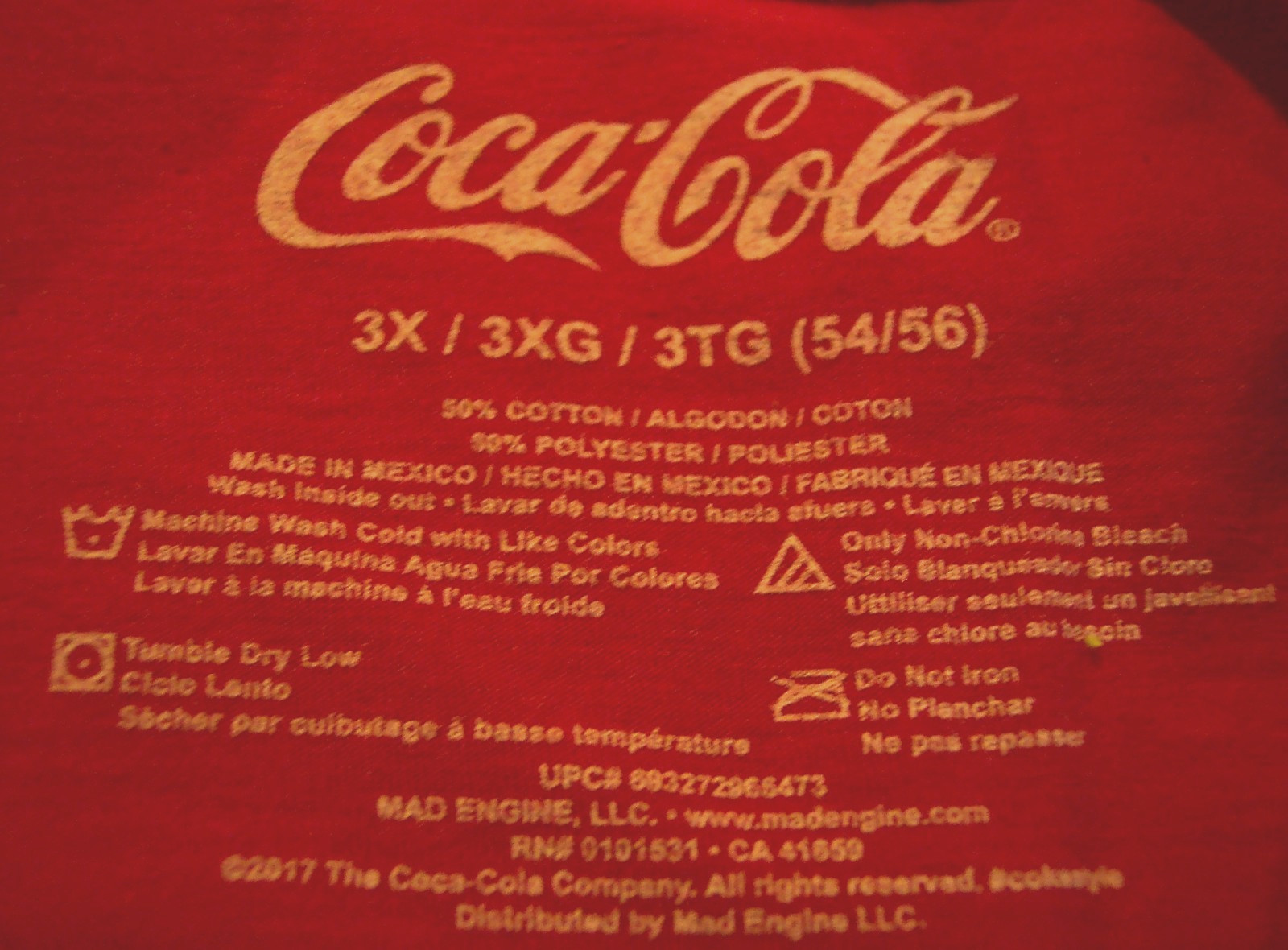 Vintage Style COCA-COLA Coke Soda T-Shirt BIG & TALL 3XL 3XG 54-56 gallery