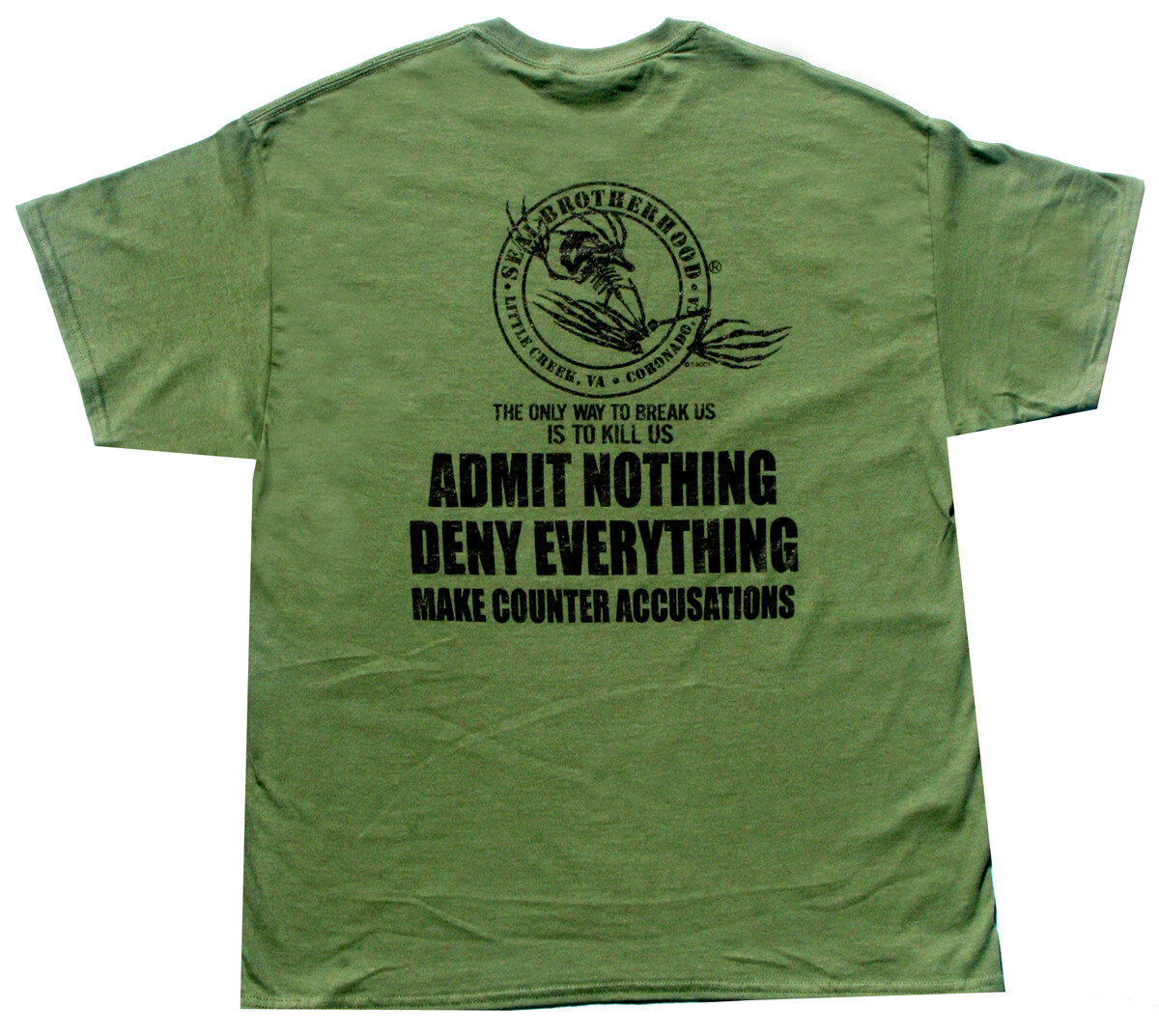 United States Seal Brotherhood Admit Nothing T-Shirt Trident Patriotic USA