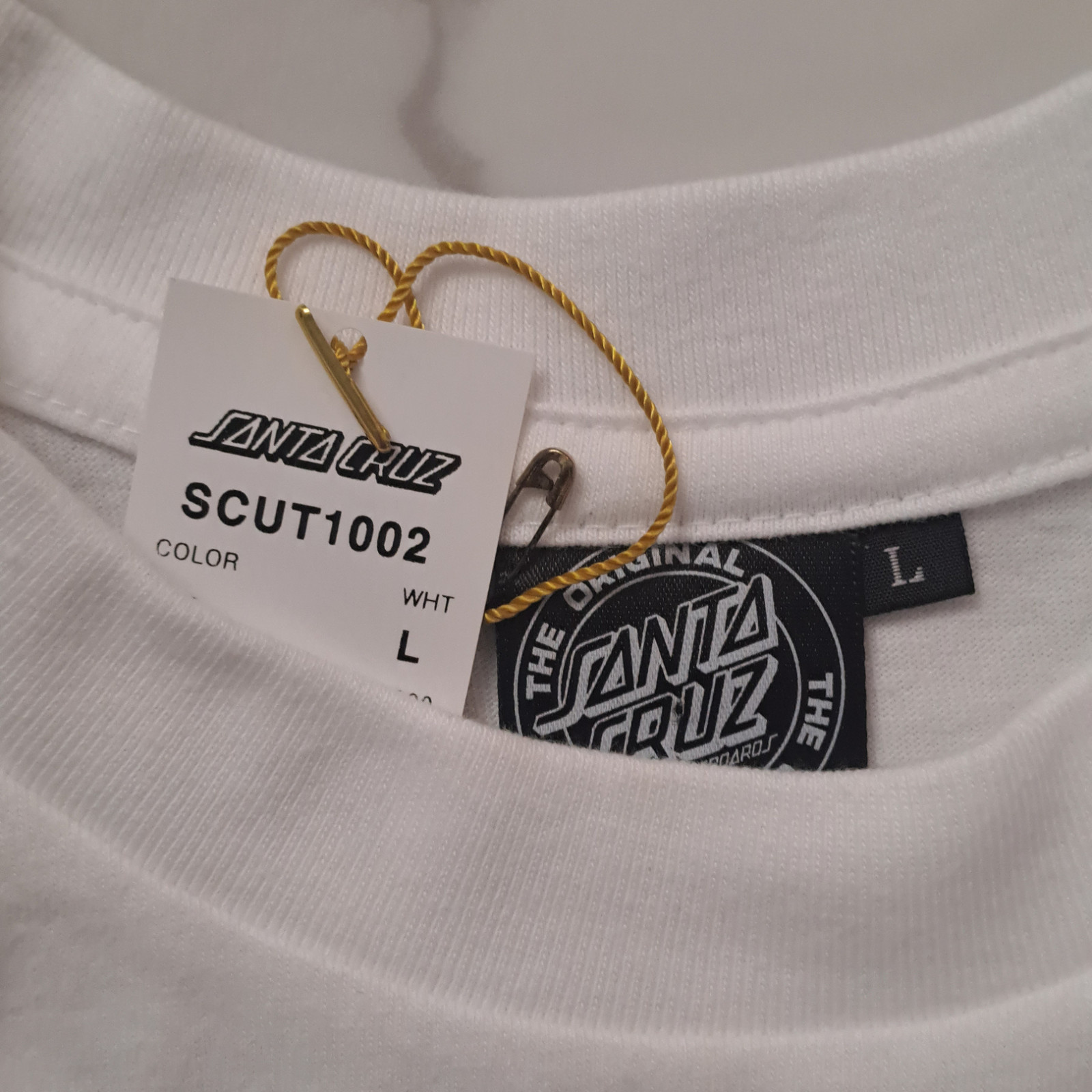 Santa Cruz Skateboards T-Shirt Mens M (Asian L) White Bar Logo Brand New NWT gallery