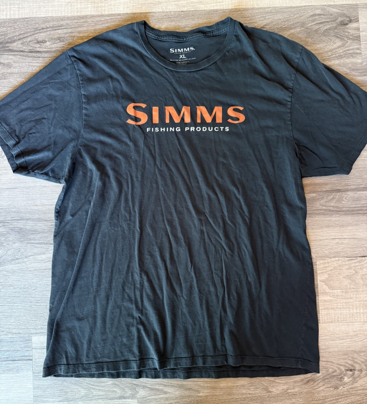 Simms Fishing T-Shirt Mens Size XL Black