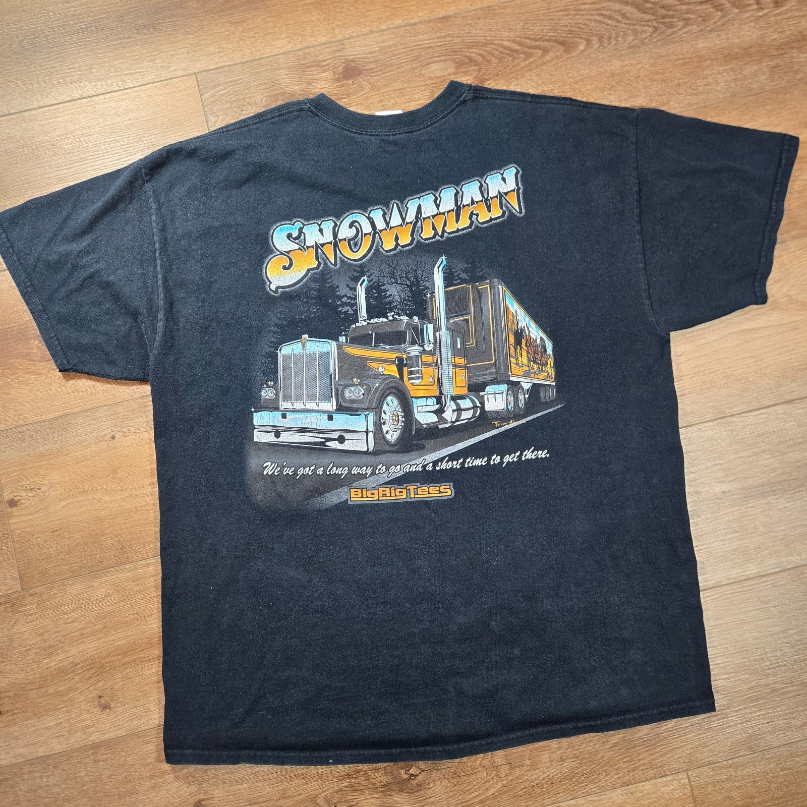 Vintage 90s Bandit Snowman Big Rig Tee XL Trans Am Truck Smokey Shirt USA gallery