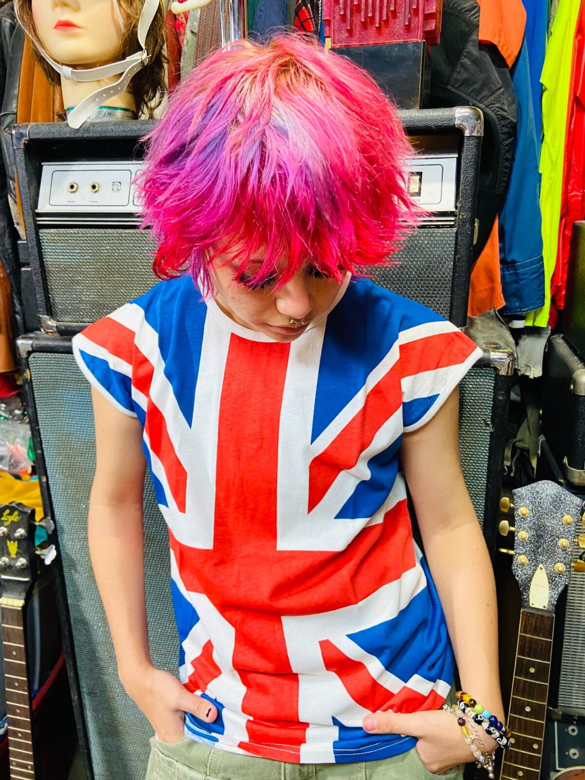 Vintage Rock Shirt UNION JACK 1980's Muscle T UK British Flag gallery