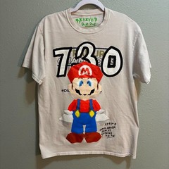 asspizza Mario Super Smash Bros 64 N64 Revived White/Cream Tee Size Medium New
