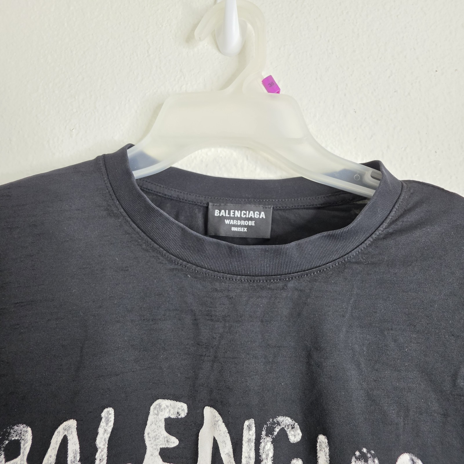 Balenciaga Wardrobe Unisex Black Logo T-Shirt Made in Portugal gallery