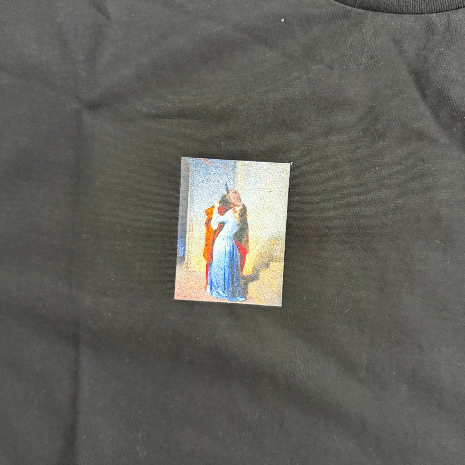 Off-White The Kiss Hayez Black Graphic T-Shirt XXL Oversized Streetwear Archive gallery