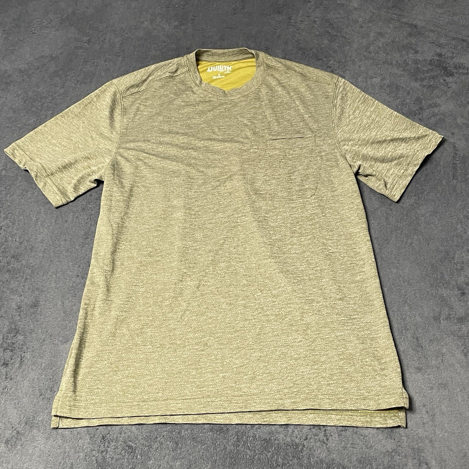 Duluth Trading T-Shirt Mens Small Green Crew Neck Relaxed Fit Performance Tee