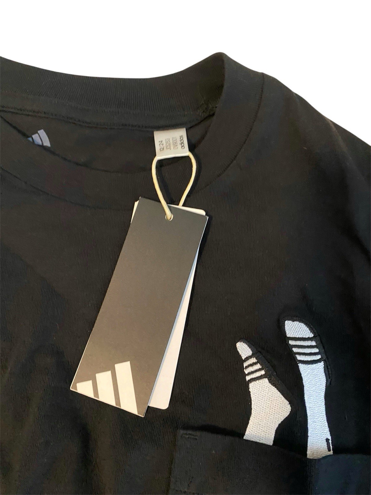 Adidas-Lounge Slides Pocket T-Shirt-Men’s Size: Medium-Color: Black/White-NEW!! gallery