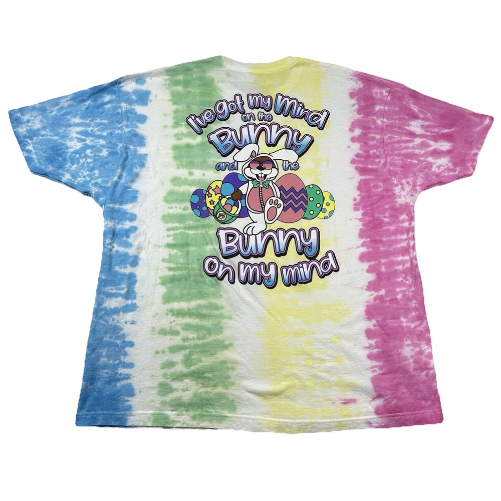 Buc-ee’s Shirt Mens 3xl Easter Eggs Bunny On My Mind Hip Hop Tie Dye Funny Joke