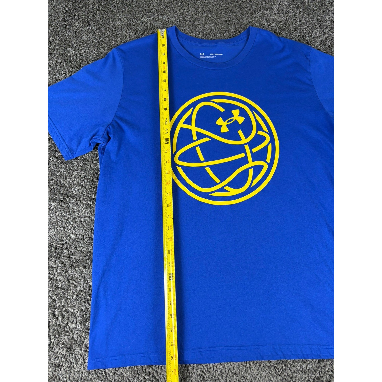 Under Armour Mens XXL Blue Basketball Graphic Loose Fit Short Sleeve T-Shirt gallery