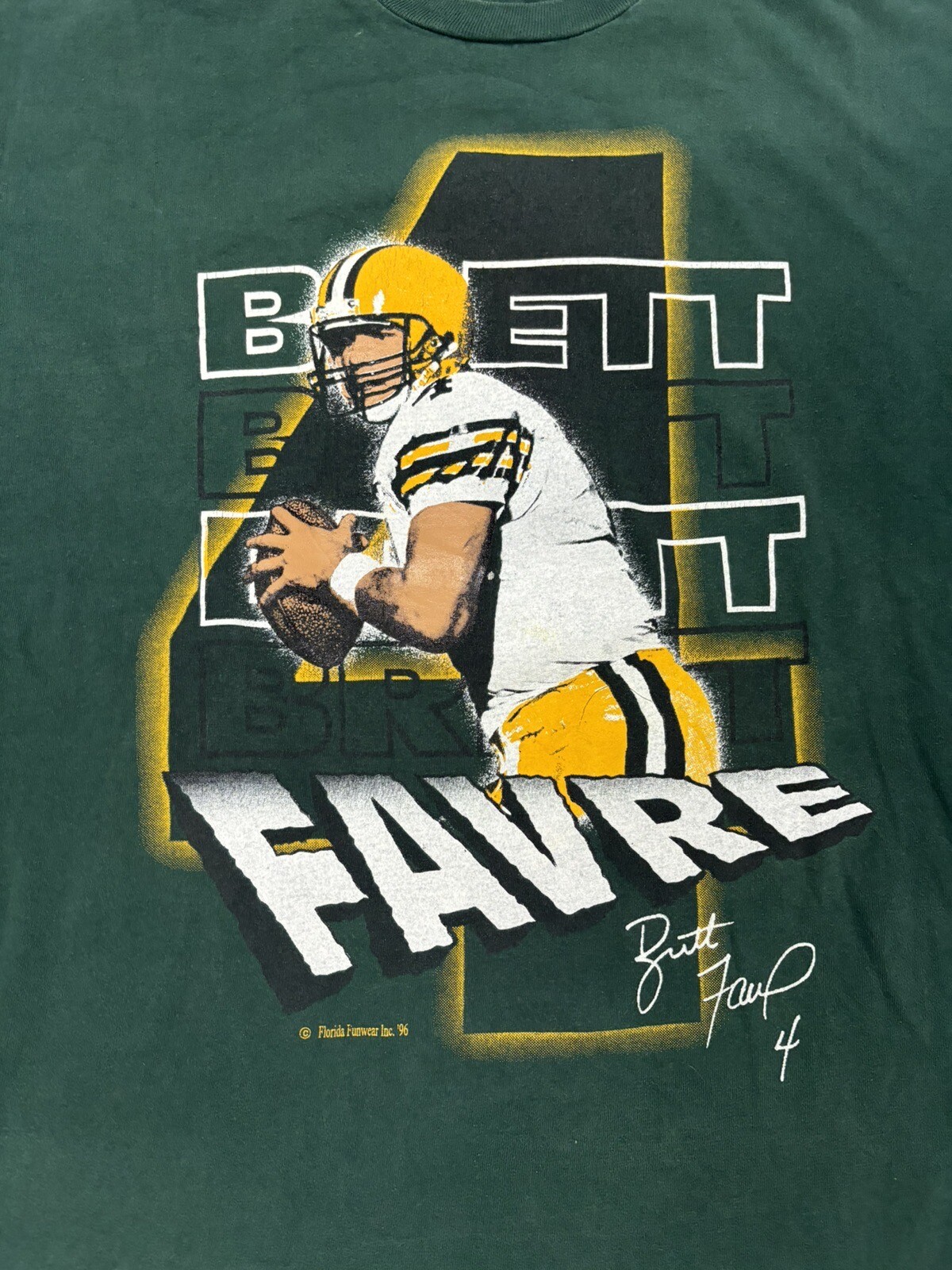 Vtg 1996 Brett Farve MVP Season Green Bay Packers T Shirt Men's Size 2XL Boxy gallery