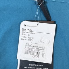 Obermeyer Flex 1/4 Quarter Zip Base Layer Top Men’s Teal Blue Agave Small S