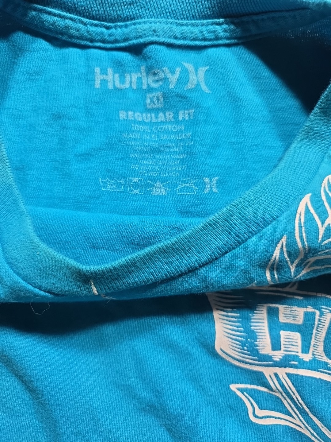 Y2K Vintage Hurley Graphic Short Sleeve T-shirt Grunge Skate Surf XL Blue gallery