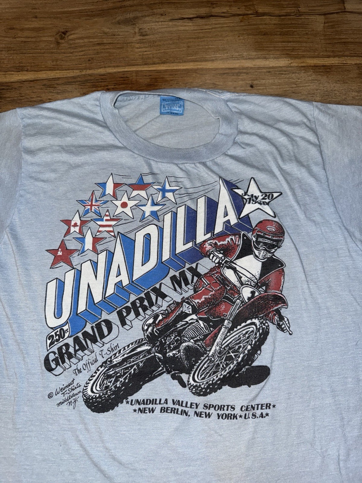 Vintage Unadilla Motocross T-Shirt Mens S Blue 1980 Grand Prix Dirt Bike Racing gallery
