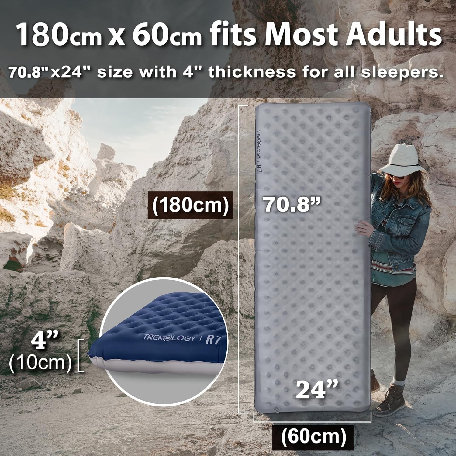 R7 Camping Sleeping Pad: Ultra-Lightweight & 4
