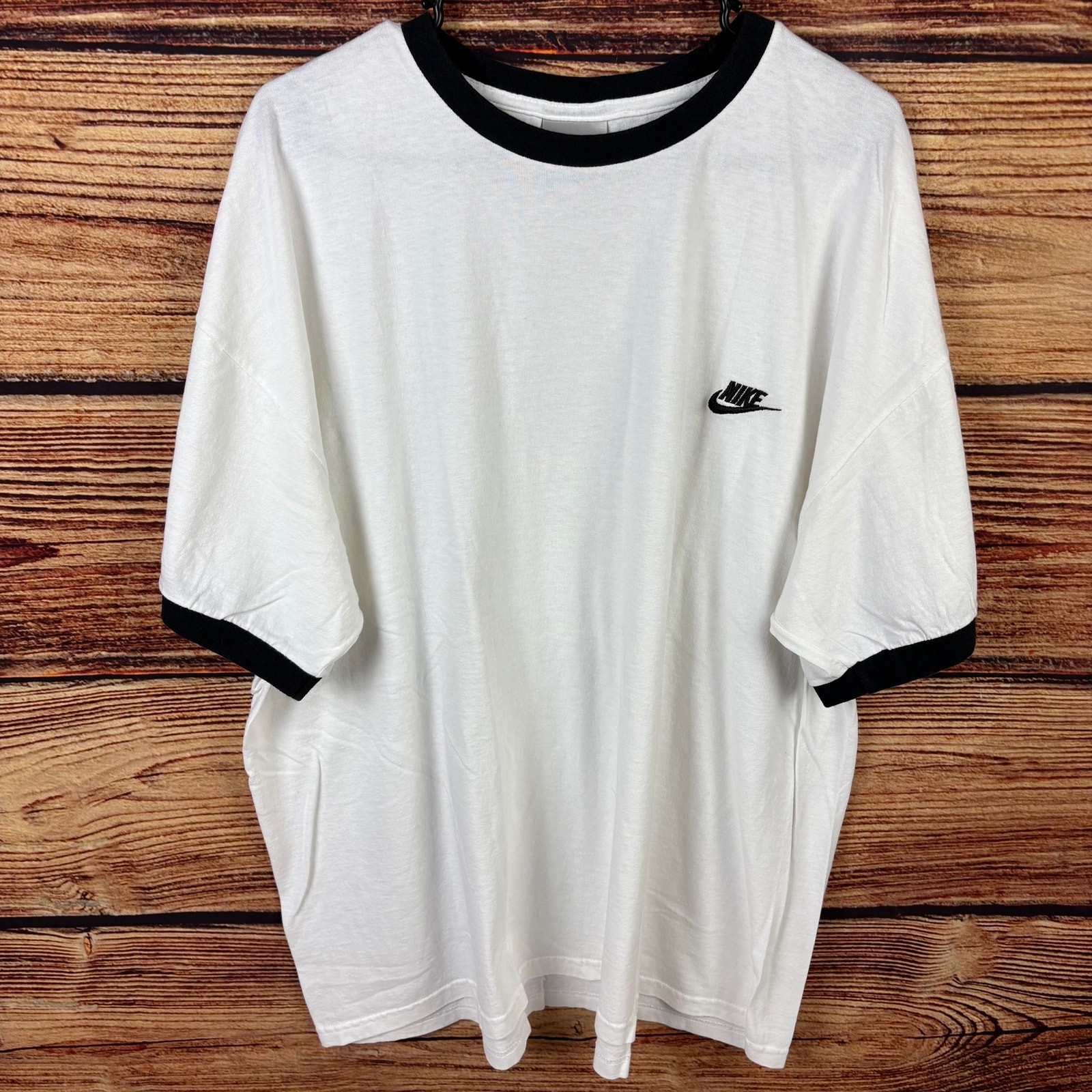 Vintage Nike Silver Tag White Essential Ringer T-shirt size Men's 3XL gallery