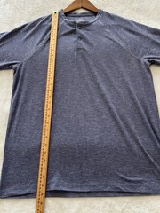 J Crew Mens Performance Henley Shirt Large Gray Lightweight Stretch Casual Tee
