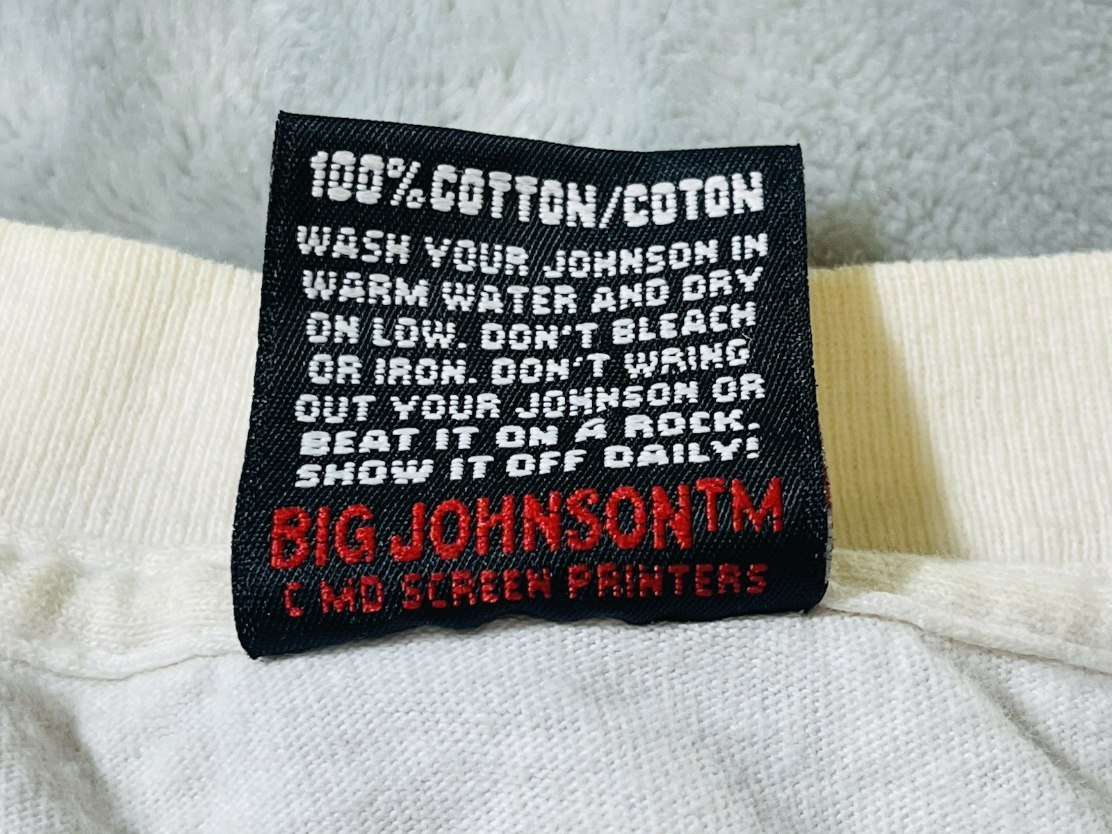 Vintage 1980s Single Stitch Big Johnson Funny T Shirt Size XL Made In USA gallery