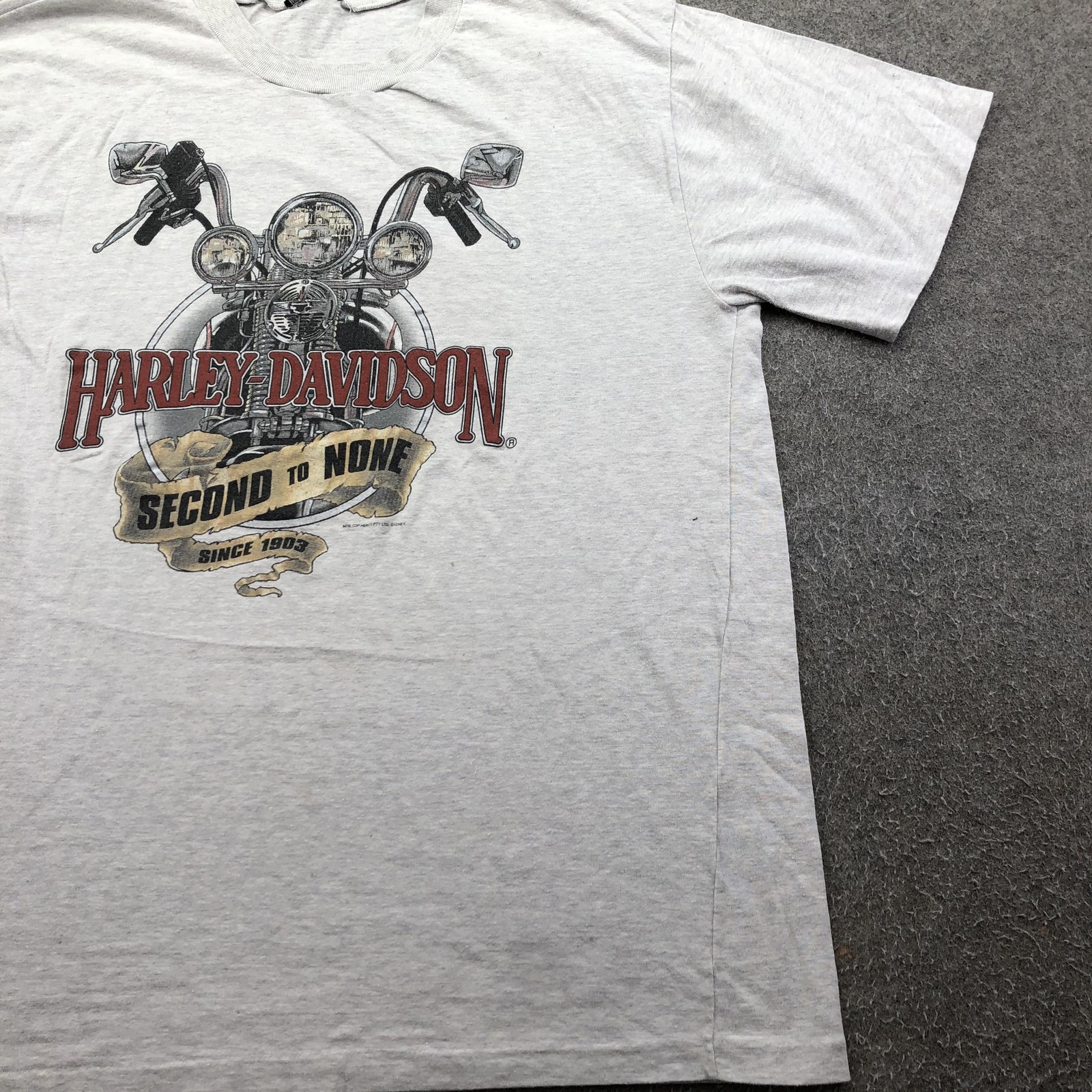 Vintage Harley-Davidson Shirt Mens Large Gray Second To Motorcycle Graphic gallery