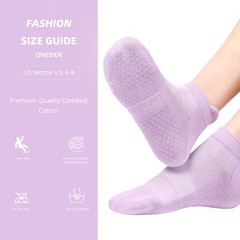 4 Pairs Grip Socks Pilates Socks for Women Non Slip Yoga Athletic for Barre T…