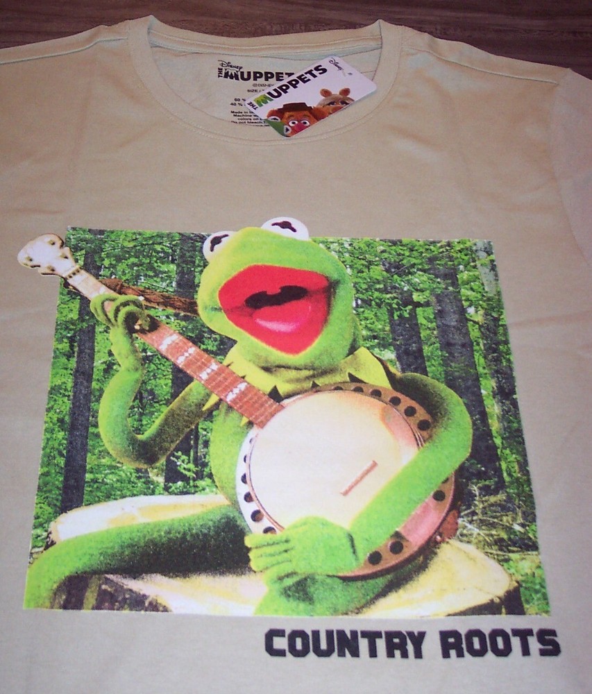 The Muppets KERMIT THE FROG Country Roots Banjo T-Shirt MENS SMALL NEW / TAG