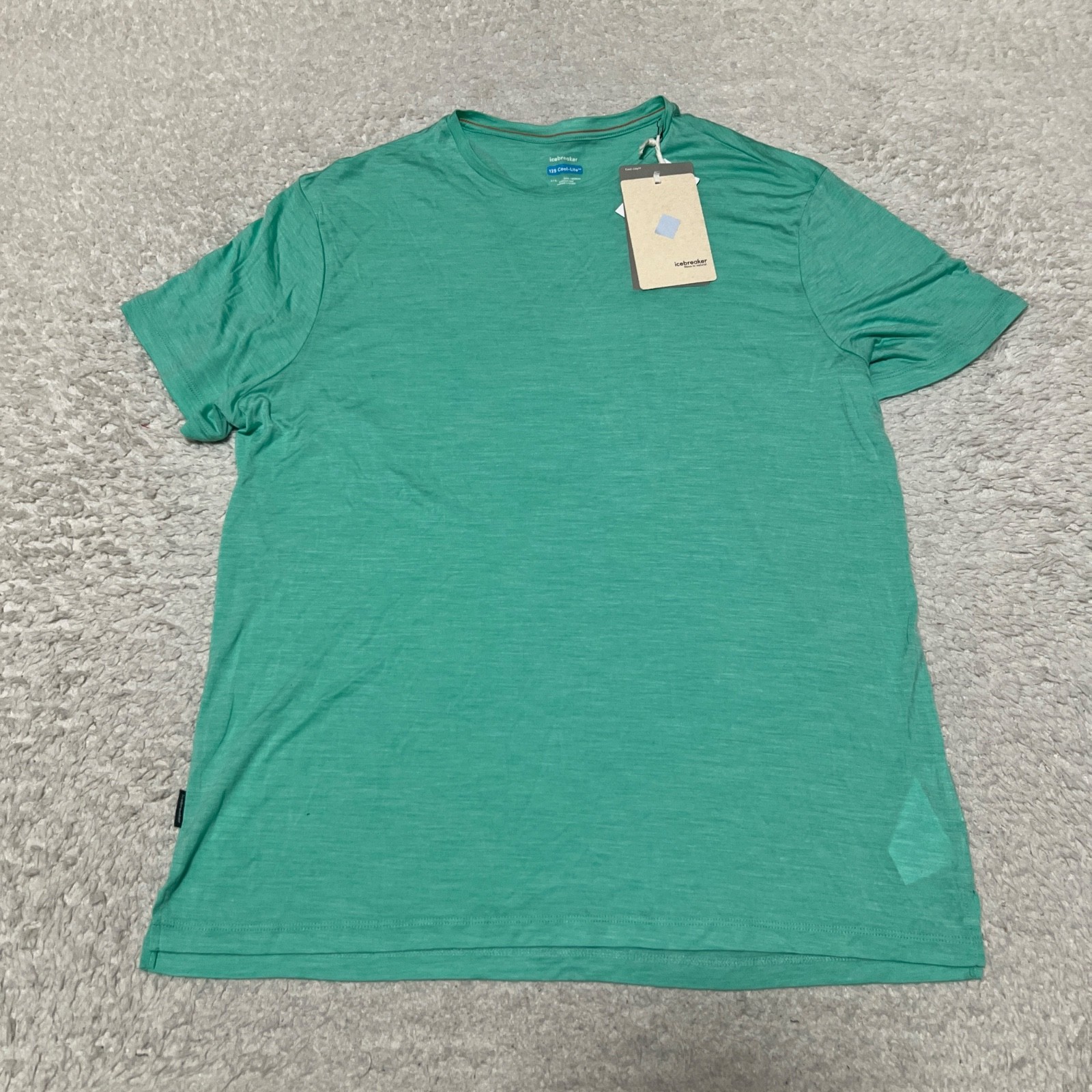 Icebreaker Shirt Men Large Green 125 Cool Lite Sphere Short Sleeve Tee Running gallery