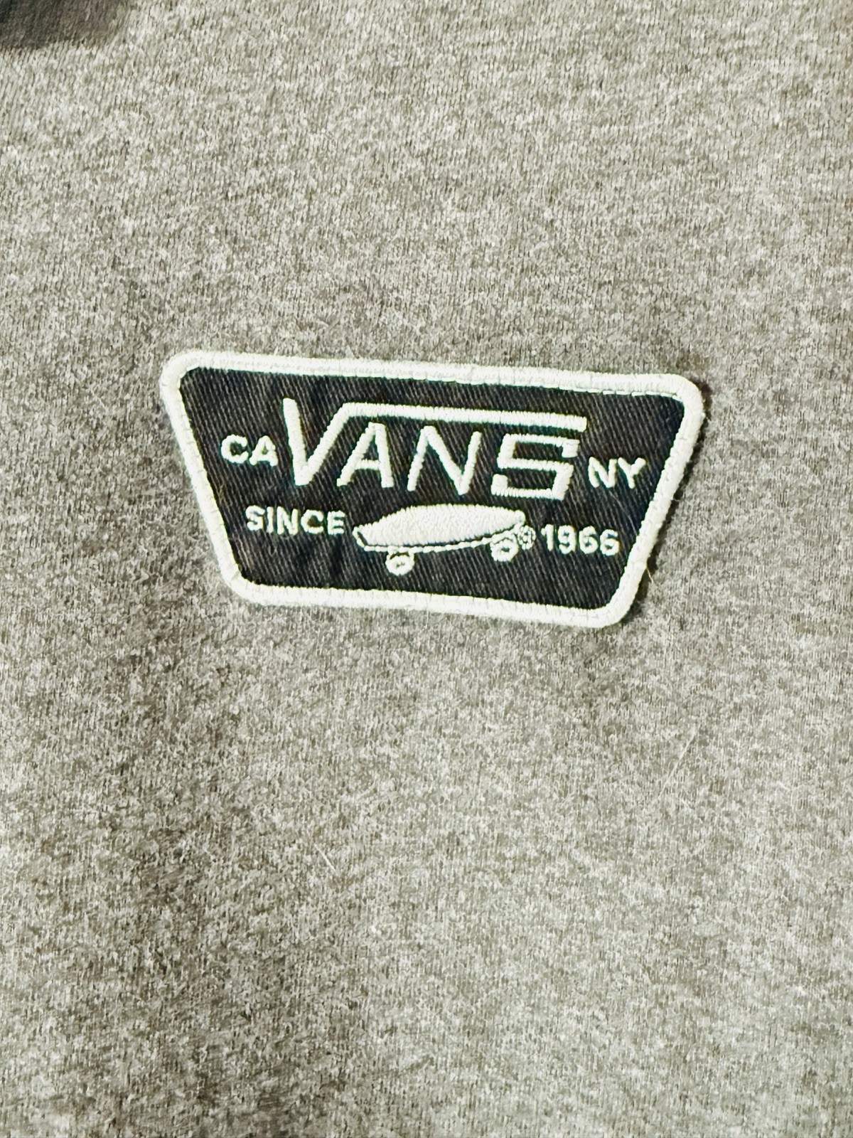 VANS Off The Wall Men's Henley 3/4 Sleeve T-Shirt Gray Black Size L 2013 Vintage gallery
