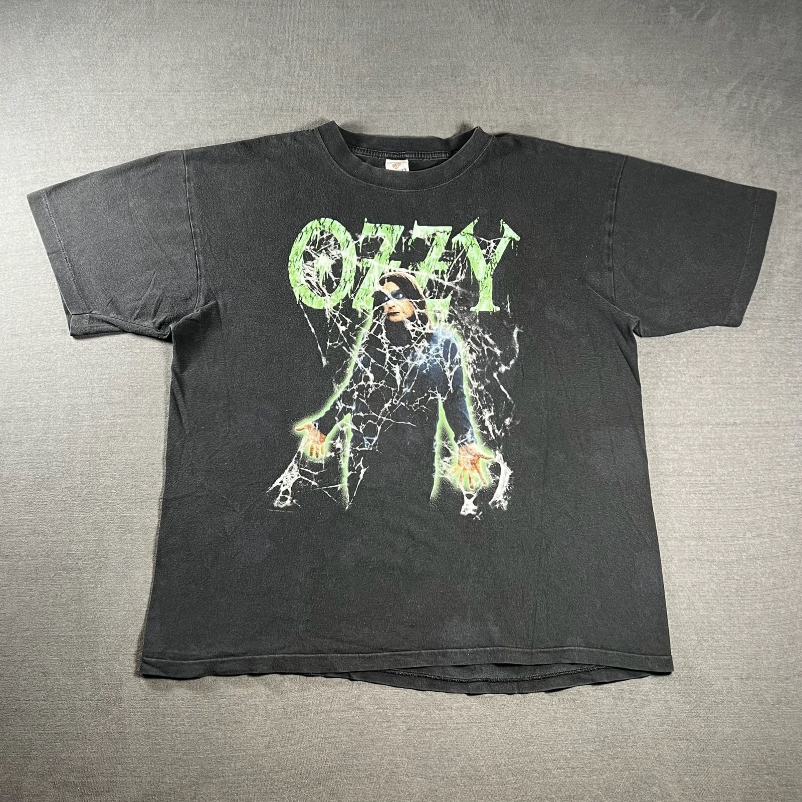Vintage 1998 Ozzy Osbourne Glow in the Dark Spiderweb Faded Black T-Shirt gallery