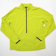 Nike Half Zip Pullover Mens Large Green Running Athletic Top Reflective Dri Fit