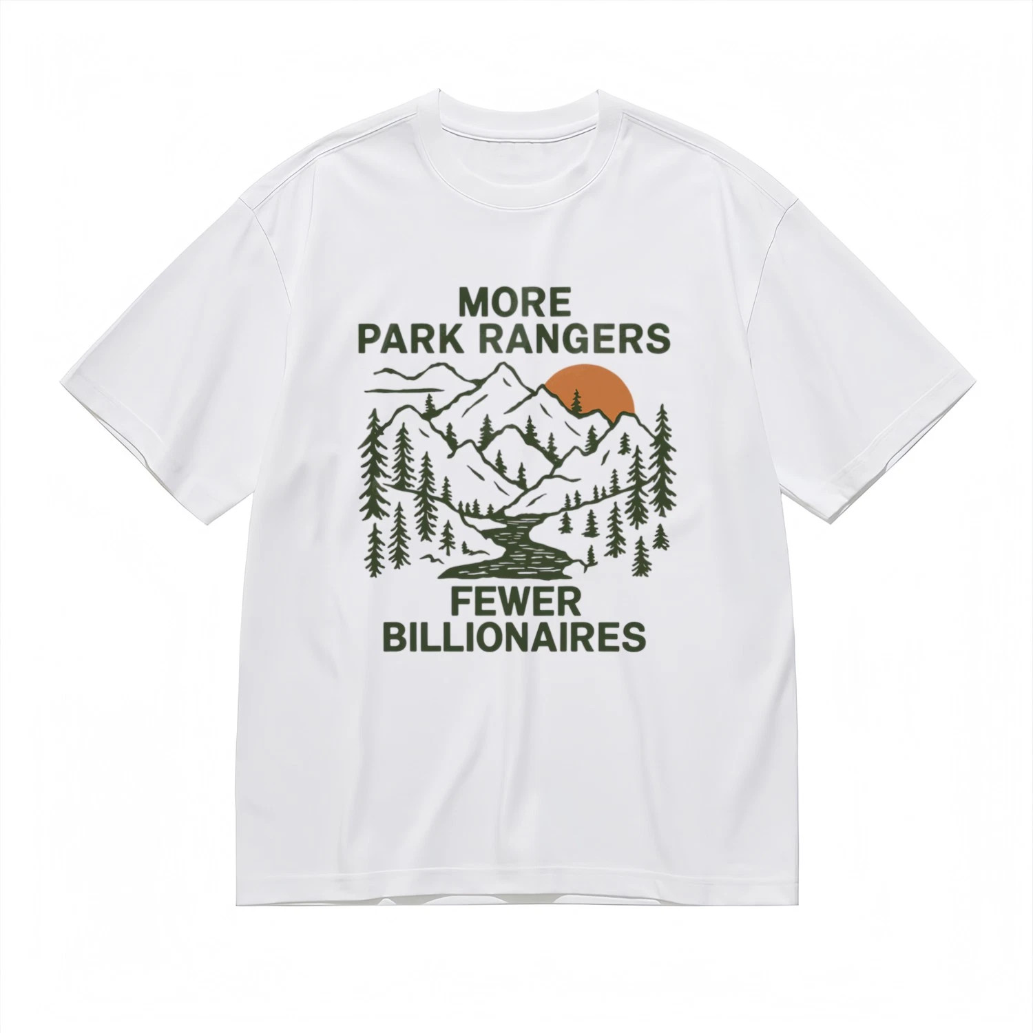 Men’s Trend Slight Stretch Comfy Classic T-Shirt Nature Scenery Design Tee
