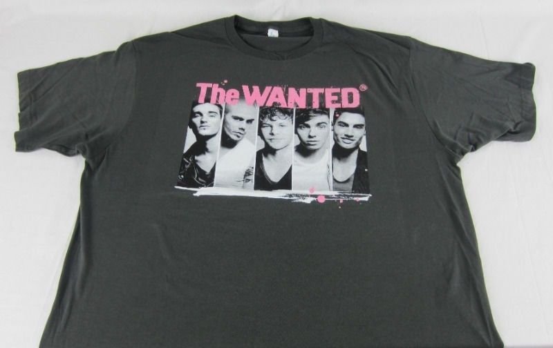 New Womens Mens Gray The Wanted Photos Pictures T-Shirt Size XL Extra Large