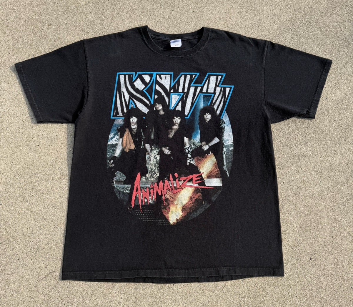 Vintage 90s 00s Kiss Anamialize Band Tour Music Promo T-Shirt Size XL Anvil gallery