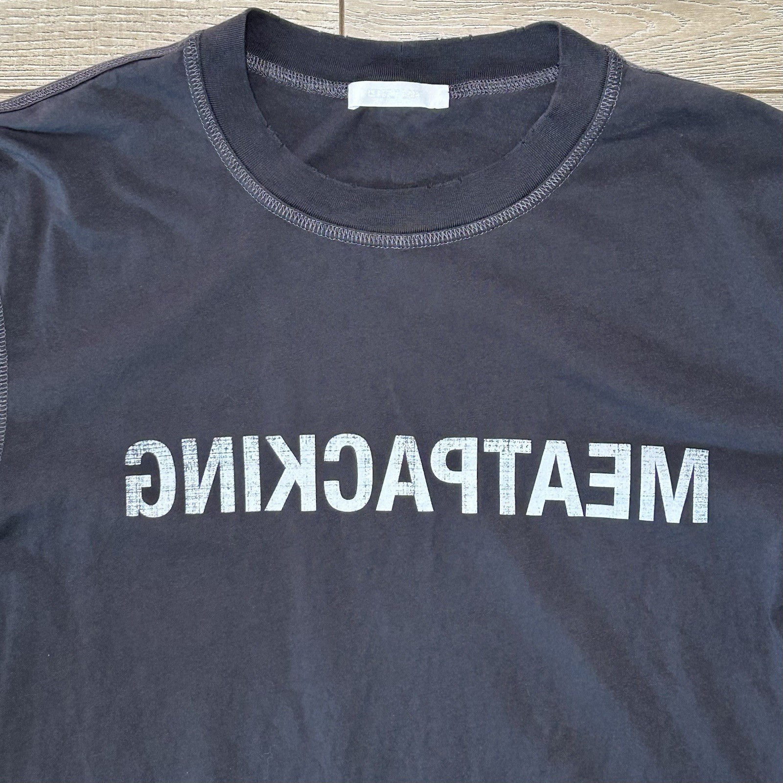 Helmut Lang Meatpacking Crewneck T Shirt Gray Large NYC Designer Tee gallery