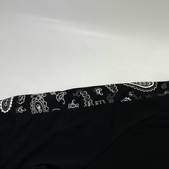 Keep Learning Paisley Shoulder-Pattern Solid Black T-Shirt Men’s Size M/L Casual