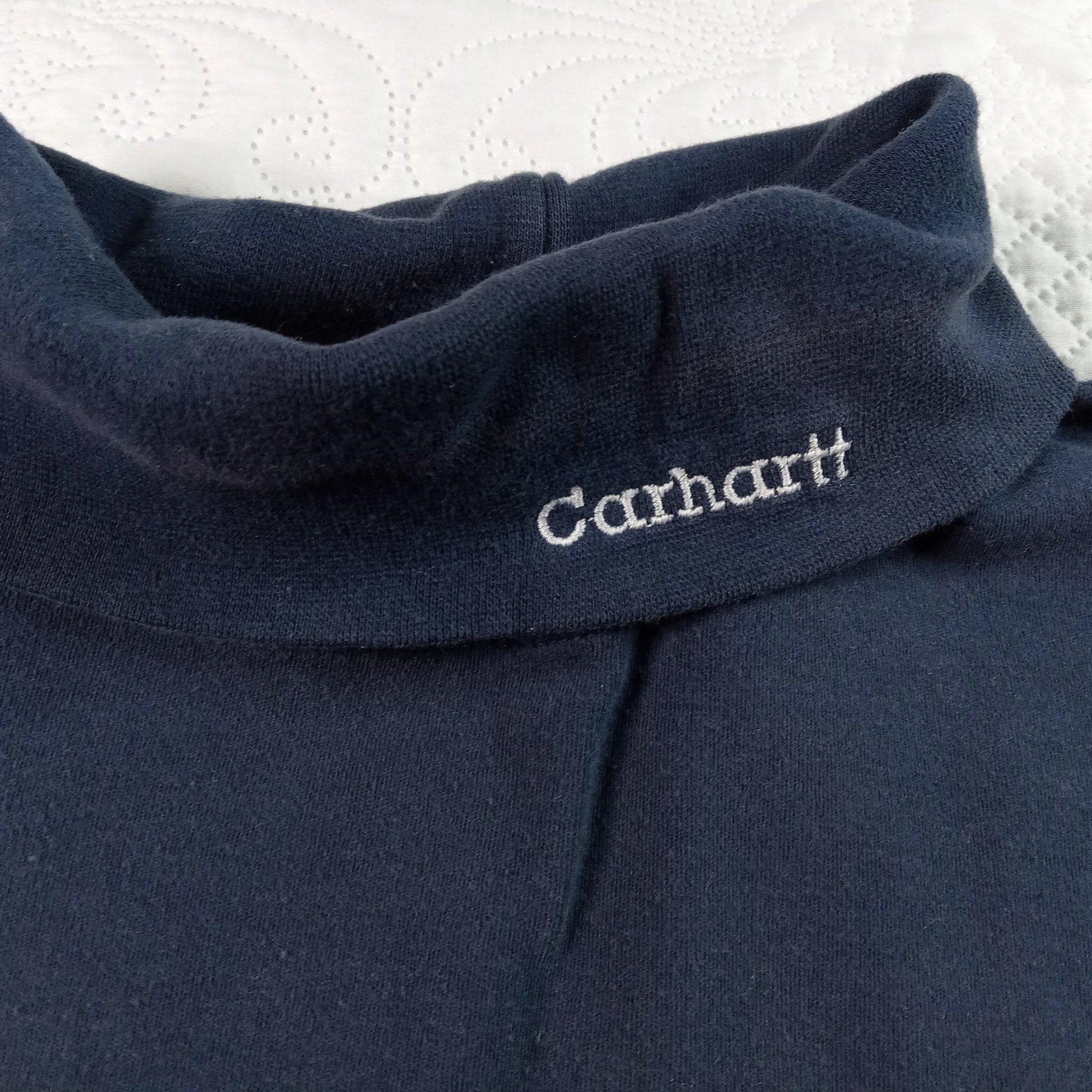 Carhartt K169 Turtleneck Shirt Mens XL Navy Embroidered Vtg 90s EUC gallery