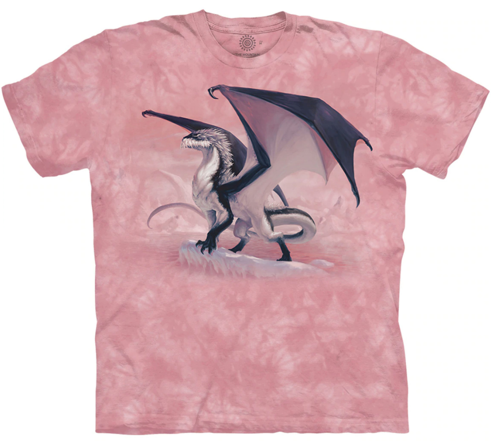 Dragon Frostborn Bold Magical Wings Fantasy Cotton Pink Mountain T-Shirt S-5X gallery
