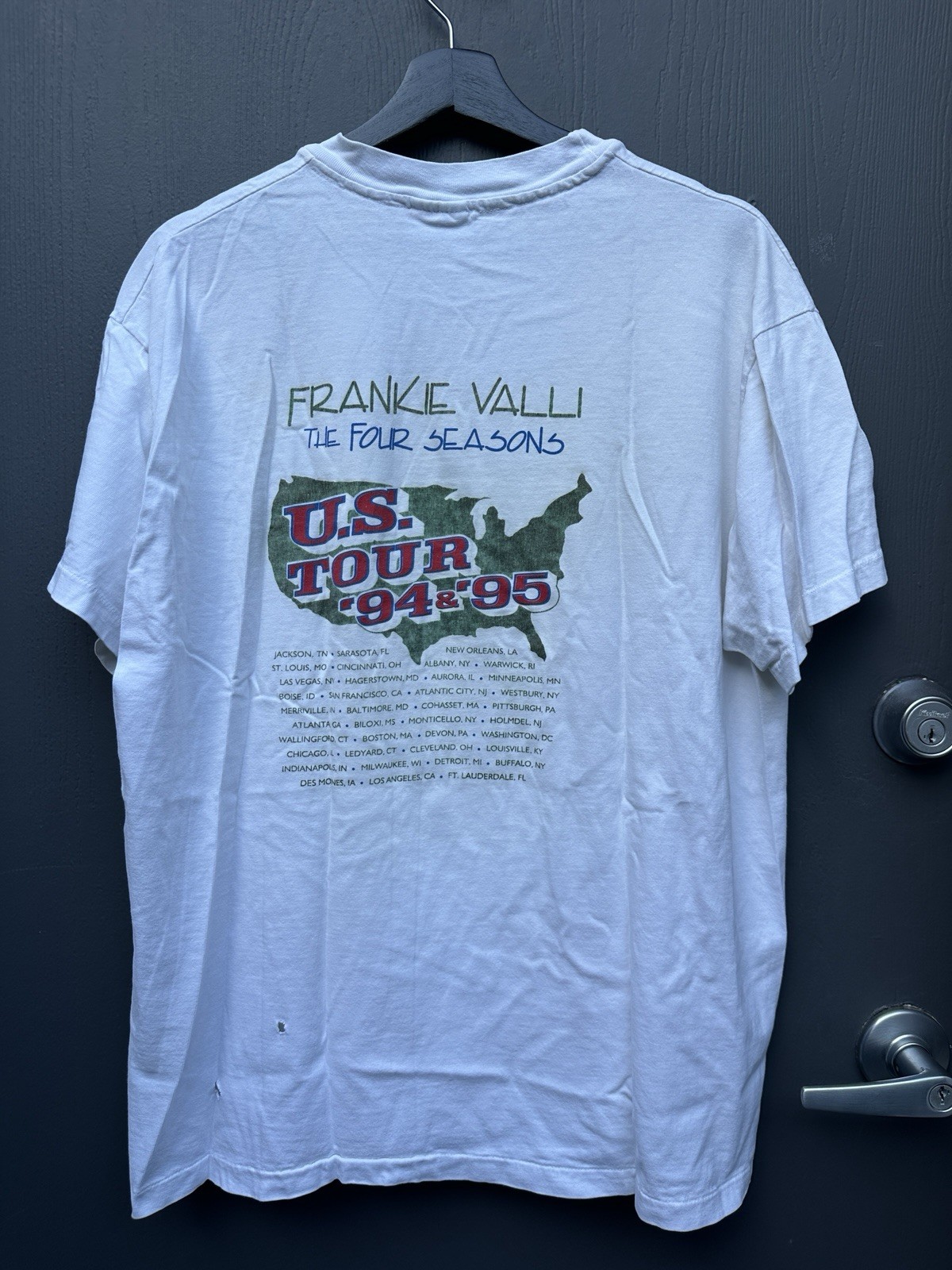 Vintage Frankie Valli And The Four Seasons 90s Tour Tee Shirt White XL gallery