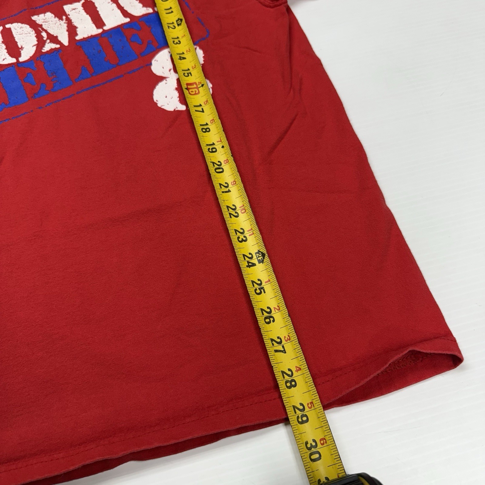 Vtg Fruit of the Loom Mens Comic Relief 8 Movie Promo Logo T-Shirt L Red Funny gallery