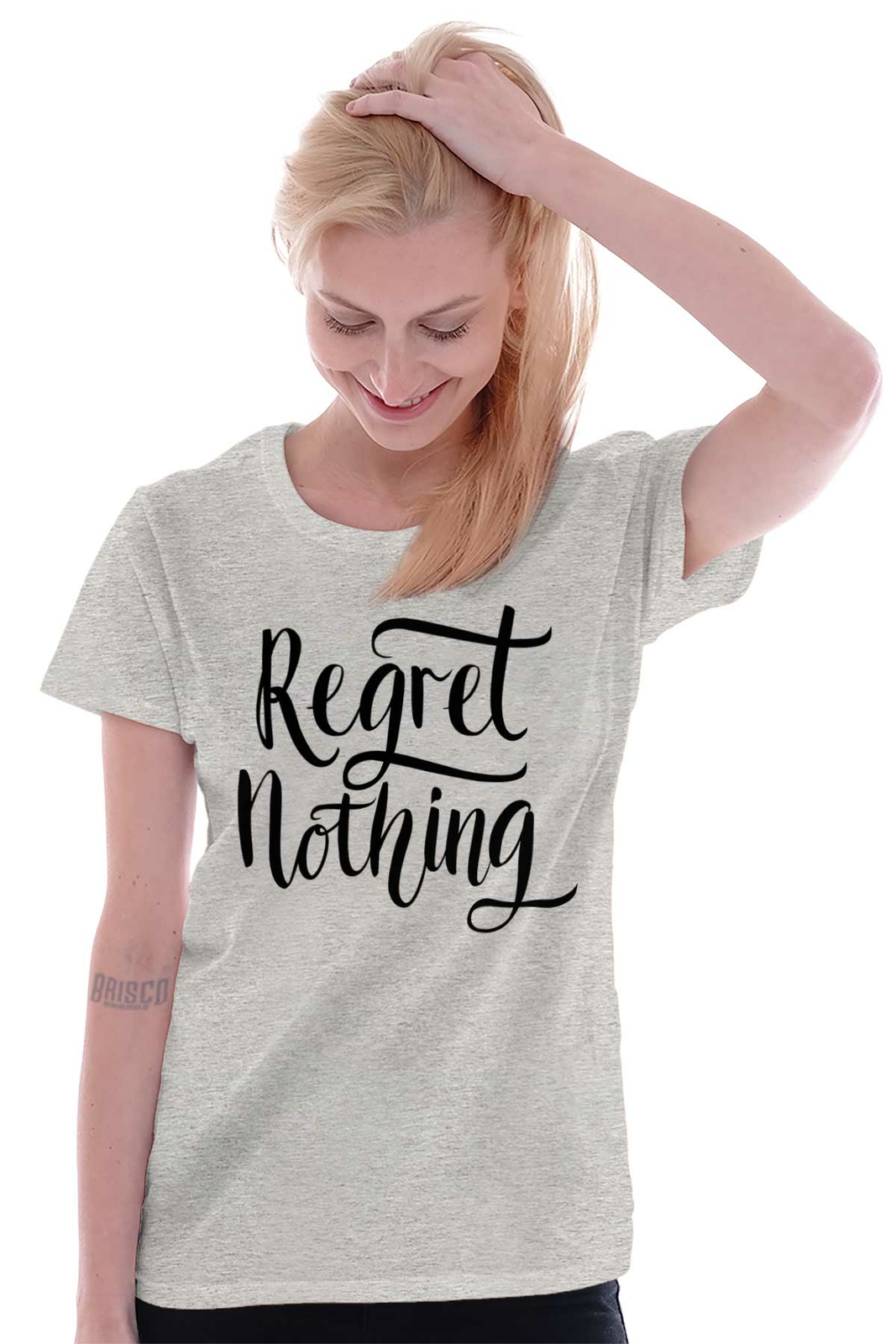 Regret Nothing Motivational Gym Workout Gift Womens Top Junior Graphic Tee gallery