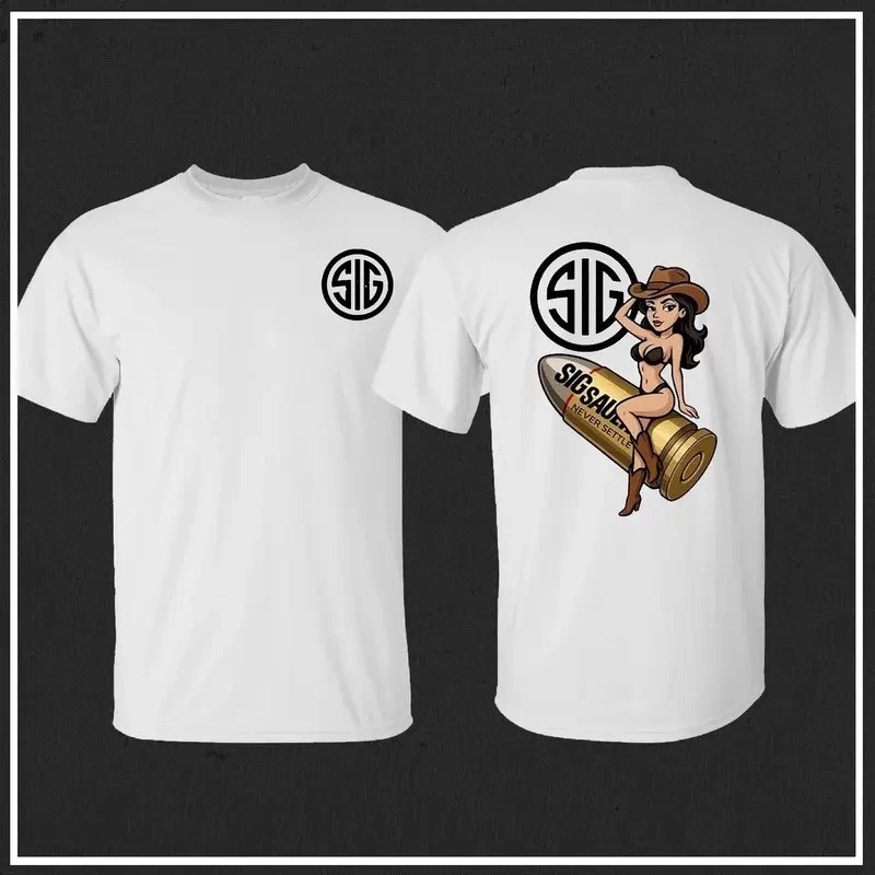 Men's with SIG SAUER T-shirt, Casual 100% Cotton Shirt, Army Military Menswear gallery