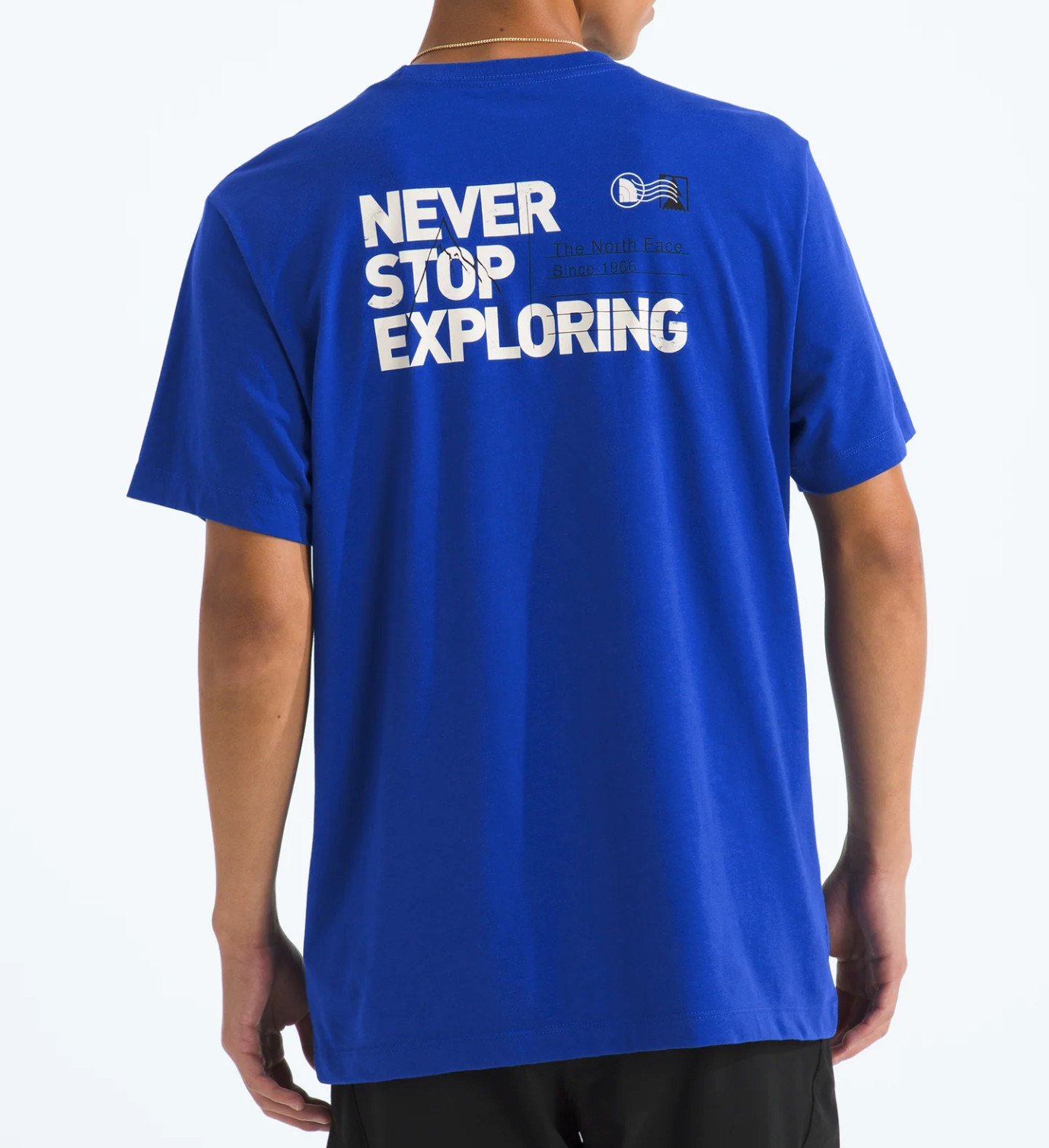 *NEW* Men The North Face Never Stop Exploring Postcard Tee BLUE (NF0A8GPY CZ6)👍 gallery