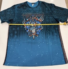 Affliction Black Label Poison Revenge Tee Shirt Size 3XL Corsair Blue Reactive