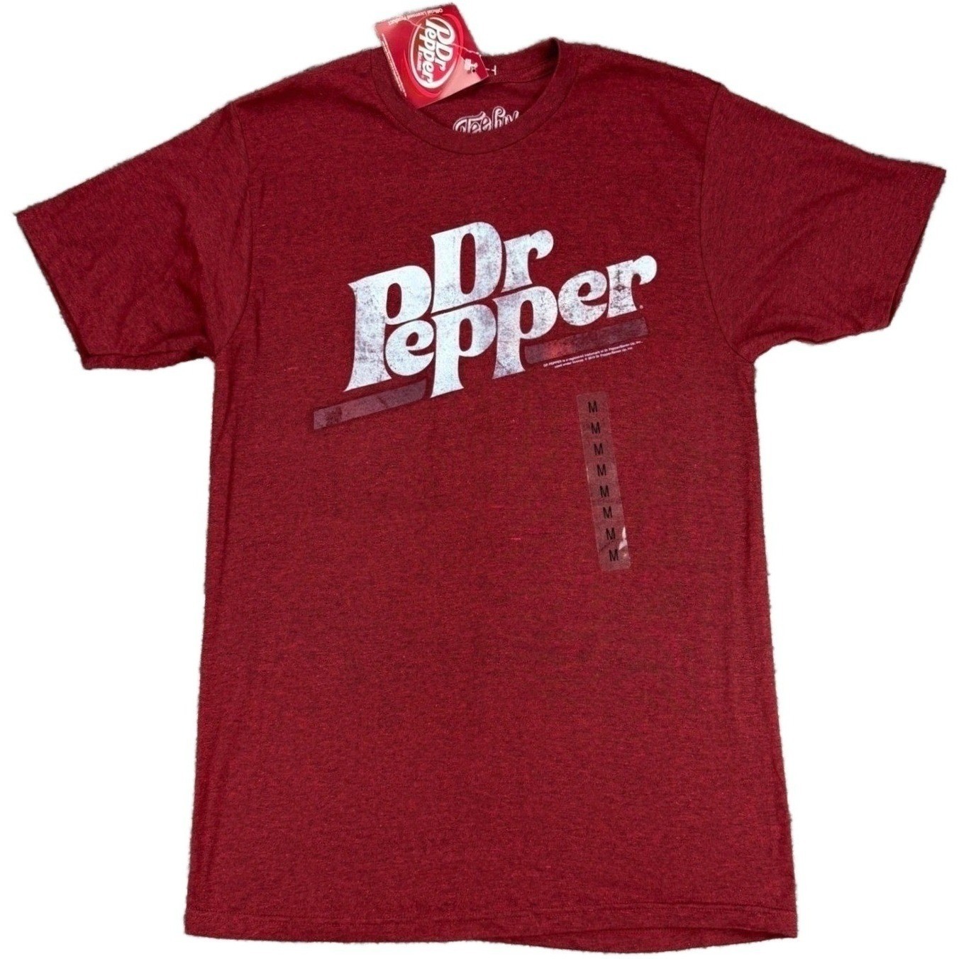 NEW Dr Pepper Logo Men's M Red Heather T-Shirt Tee Luv Graphic Cotton Blend gallery