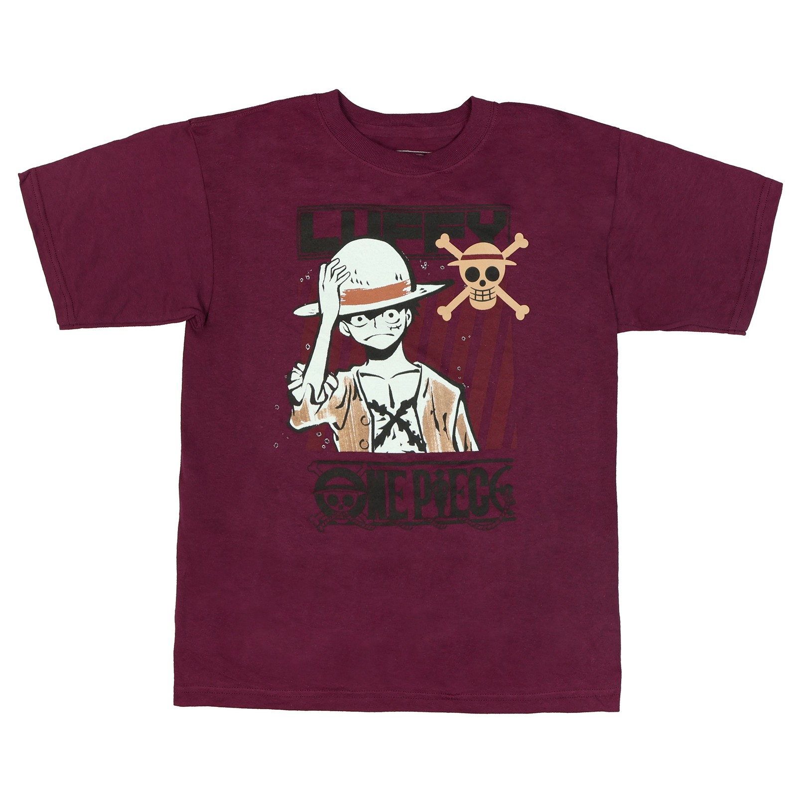 One Piece T-Shirt Boy’s Luffy Character Sketch Short Sleeve Graphic Top