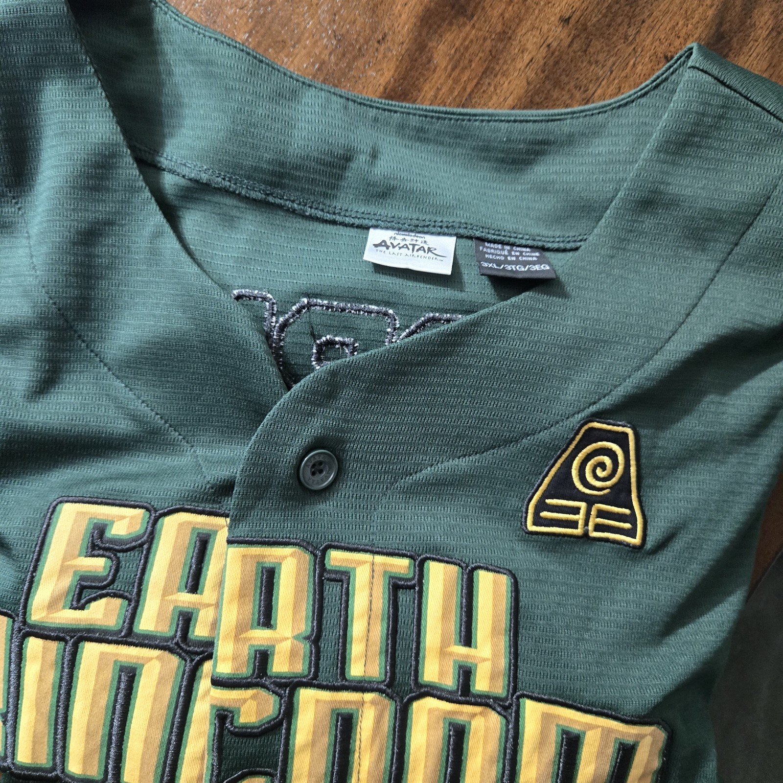 Avatar The Last Airbender Earth Kingdom Toph Baseball #0 Jersey, Adult Size 3XL gallery
