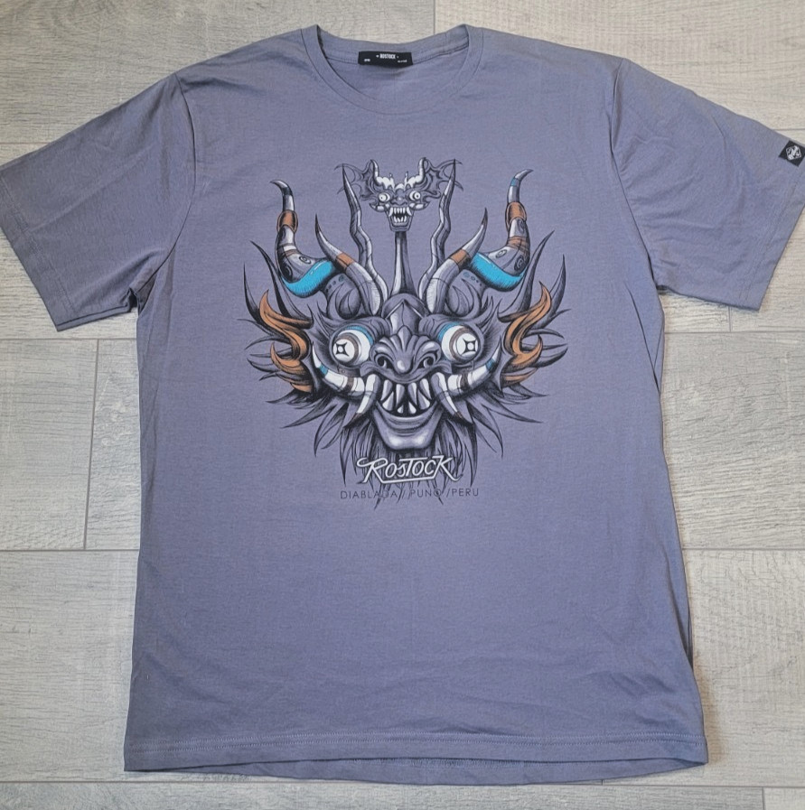 Peruvian Design T Shirt Unisex Size L *** Diablada Dance Mask - Peruvian Cotton gallery